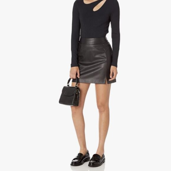 The Drop Womens Size XL Aiden Vegan Leather A-line Mini Skirt Fall Autumn - Picture 1 of 13